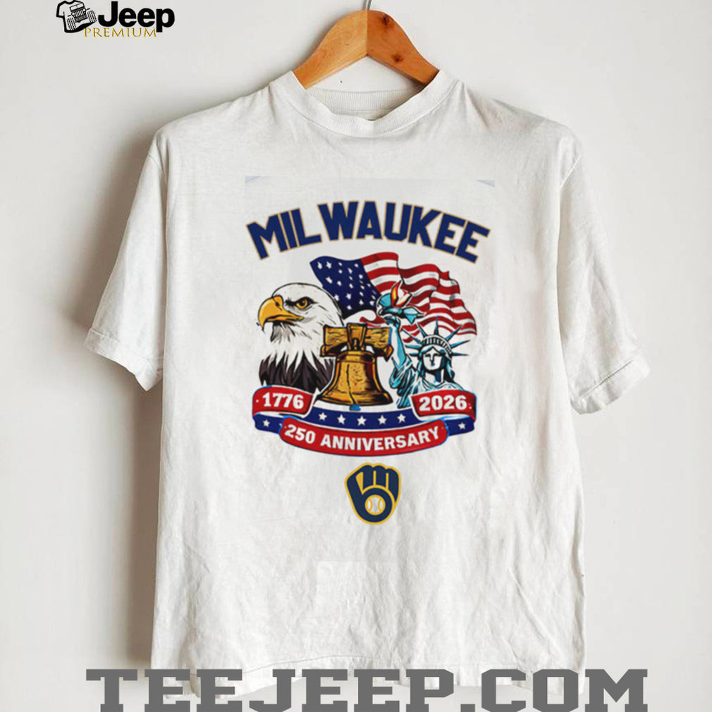 Custom Milwaukee Brewers 250th Anniversary American Heritage Baseball Jersey T Shirt