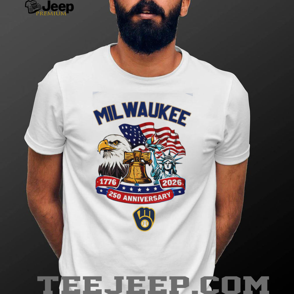 Custom Milwaukee Brewers 250th Anniversary American Heritage Baseball Jersey T Shirt