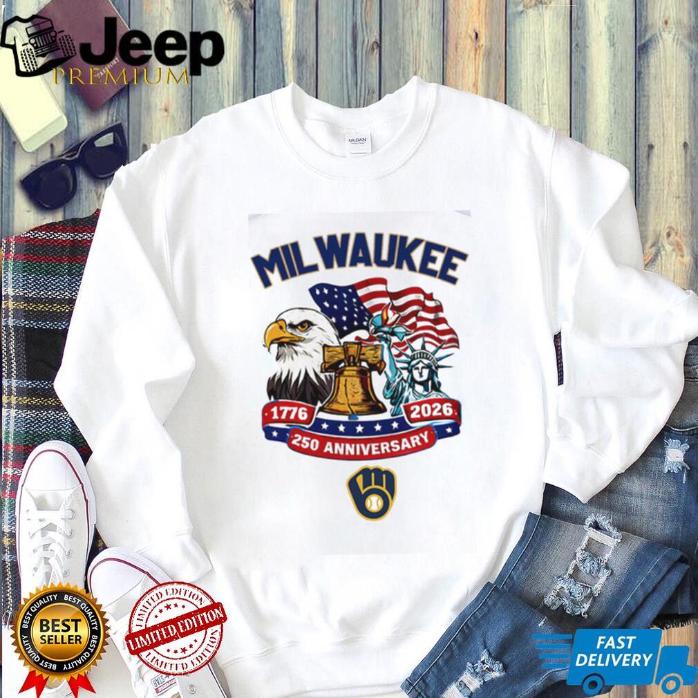 Custom Milwaukee Brewers 250th Anniversary American Heritage Baseball Jersey T Shirt
