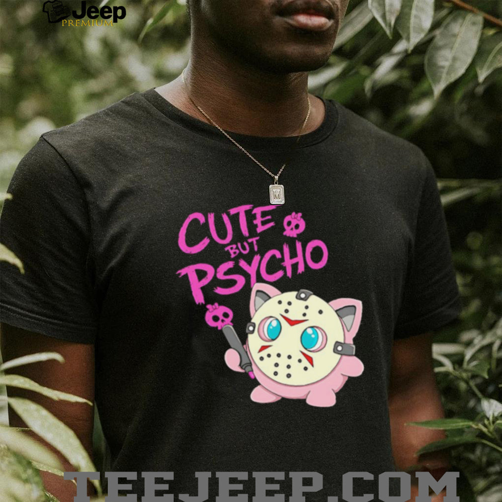 Cute But Psycho Jigglypuff Horror Mashup Black T shirt