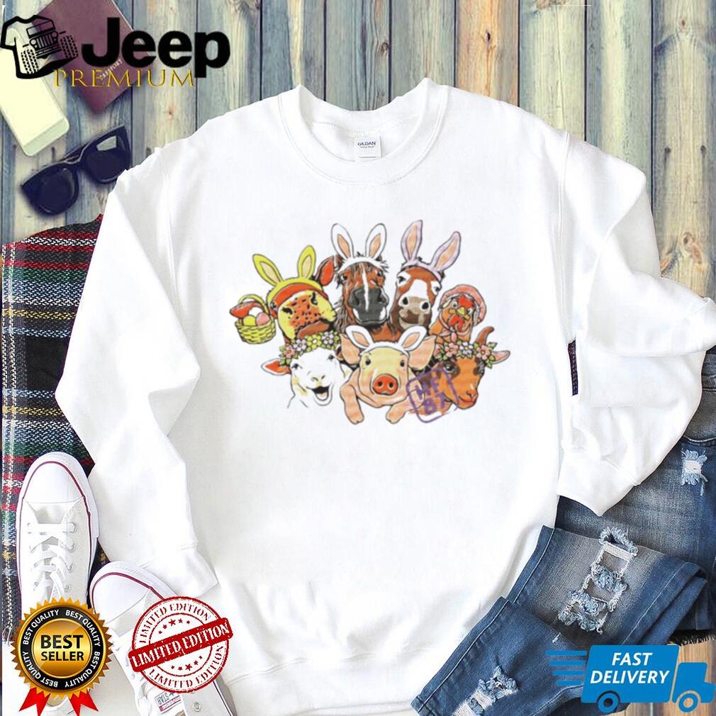Cute Easter Farm Animals Bunny Ears T Shirt
