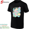 Cute animals sleeping in bottle floral kawaii pastel art shirt