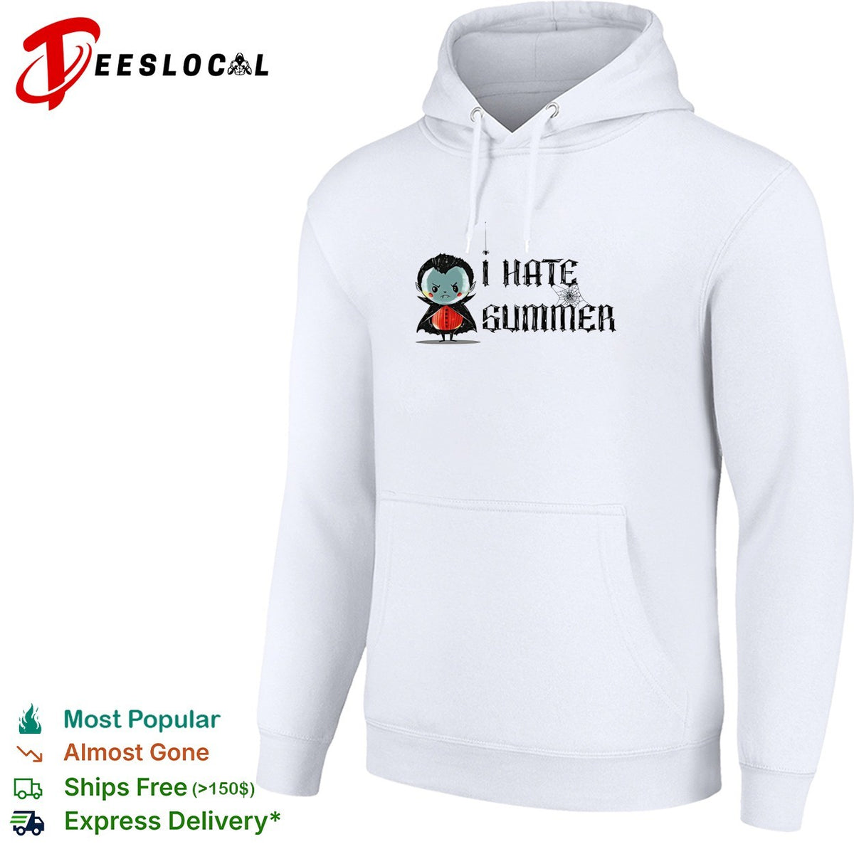 Cute vampire I hate summer Halloween humor shirt