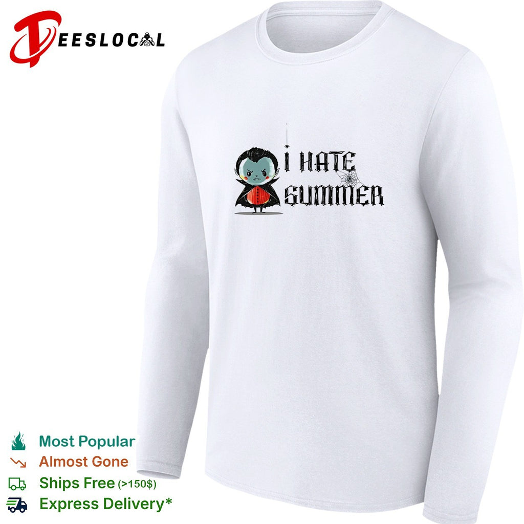 Cute vampire I hate summer Halloween humor shirt