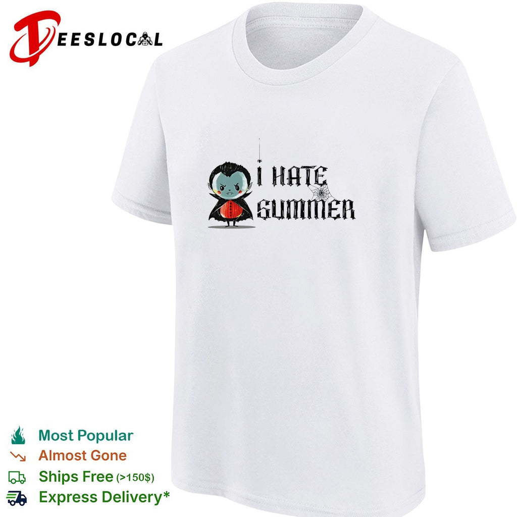 Cute vampire I hate summer Halloween humor shirt