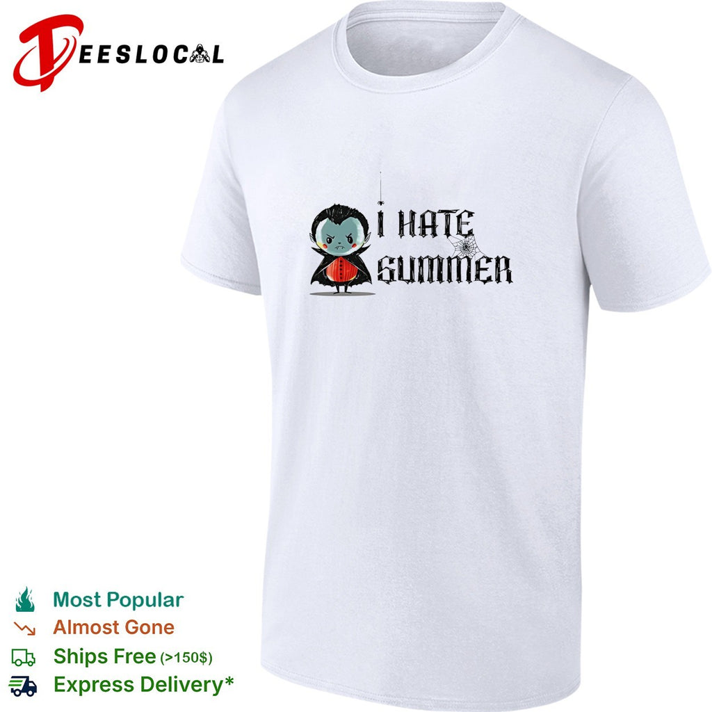 Cute vampire I hate summer Halloween humor shirt