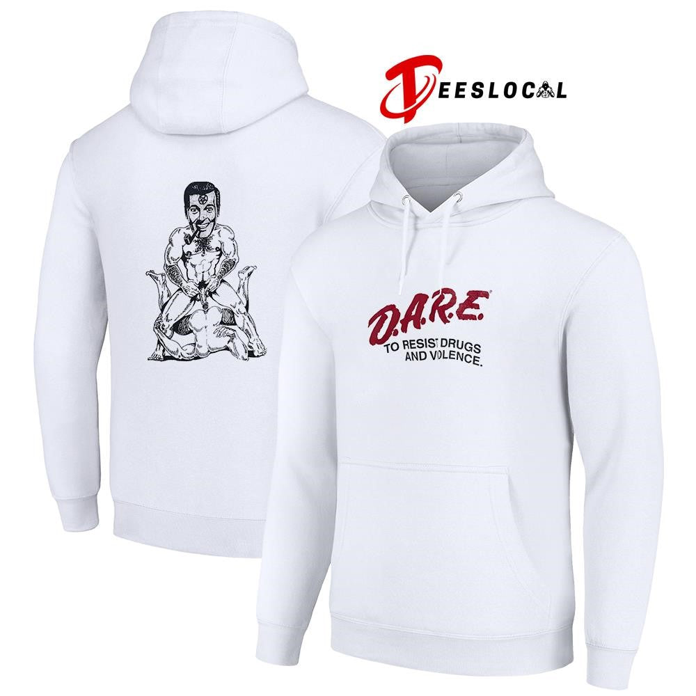 DARE to resist drugs and violence caricature graphic shirt