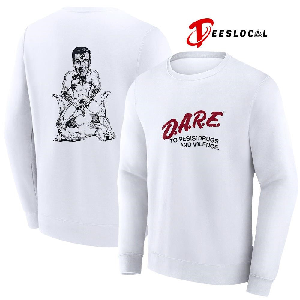 DARE to resist drugs and violence caricature graphic shirt