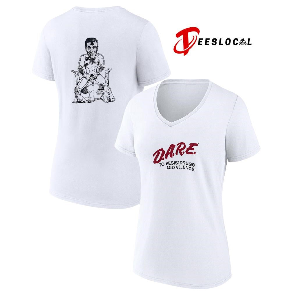 DARE to resist drugs and violence caricature graphic shirt