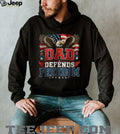 Dad Defends Freedom T Shirt Patriotic American Eagle Flag Veteran T Shirt