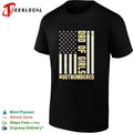 Dad of girls outnumbered American flag text shirt