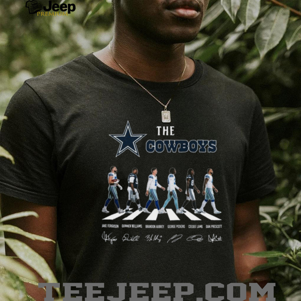 Dallas Cowboys Abbey Road Dak Prescott and Stars Signature T Shirt