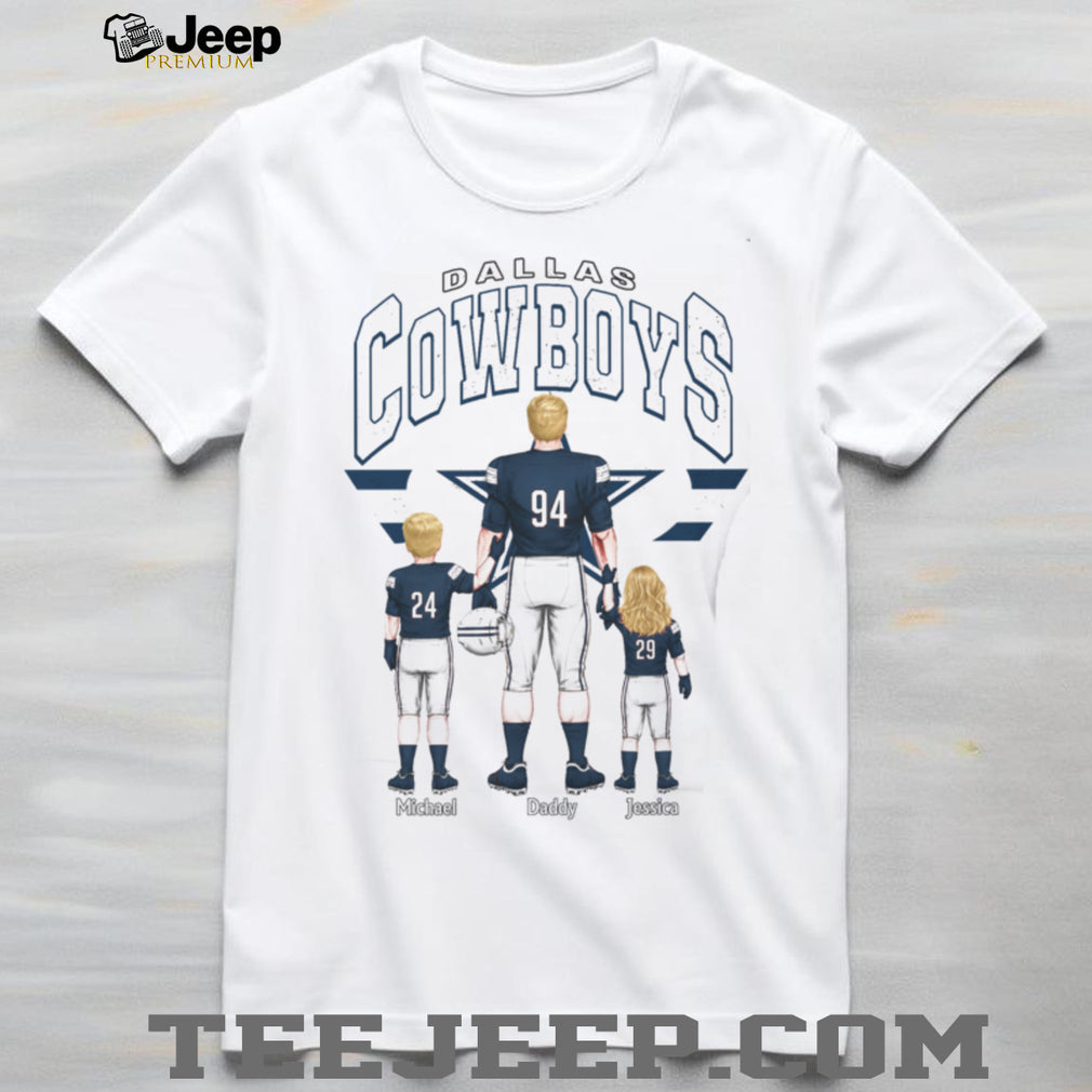 Dallas Cowboys Best Dad Ever Custom Name And Number Family T Shirt