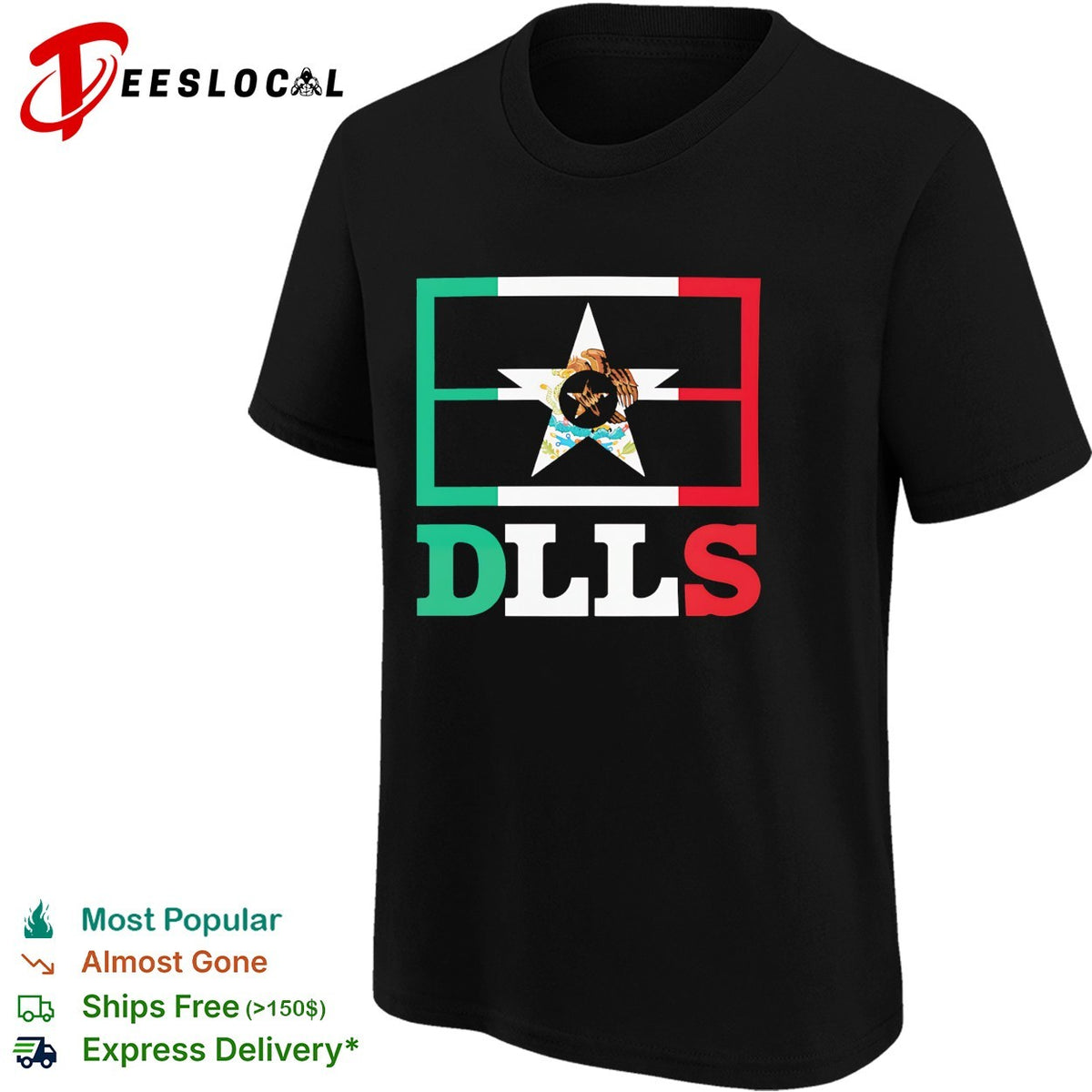 Dallas Cowboys Mexico DLLS flag mashup heritage city pride shirt