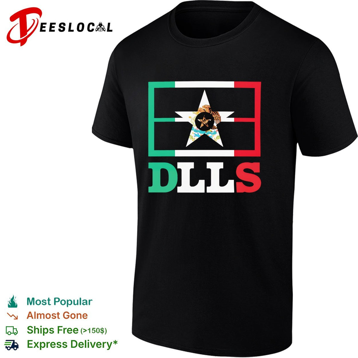 Dallas Cowboys Mexico DLLS flag mashup heritage city pride shirt