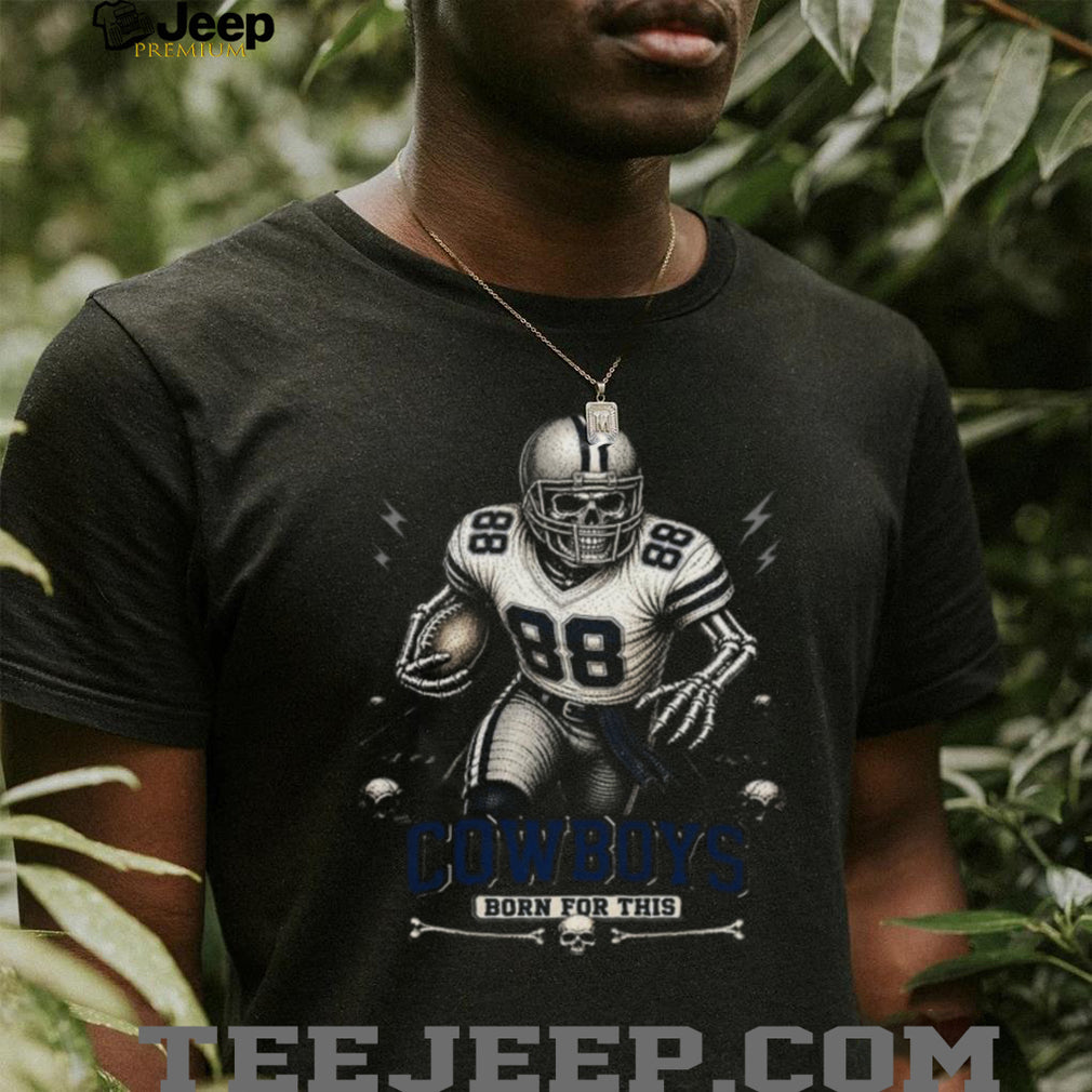 Dallas Cowboys Skeleton Football Player Born For This Retro Sports Game Day Shirt