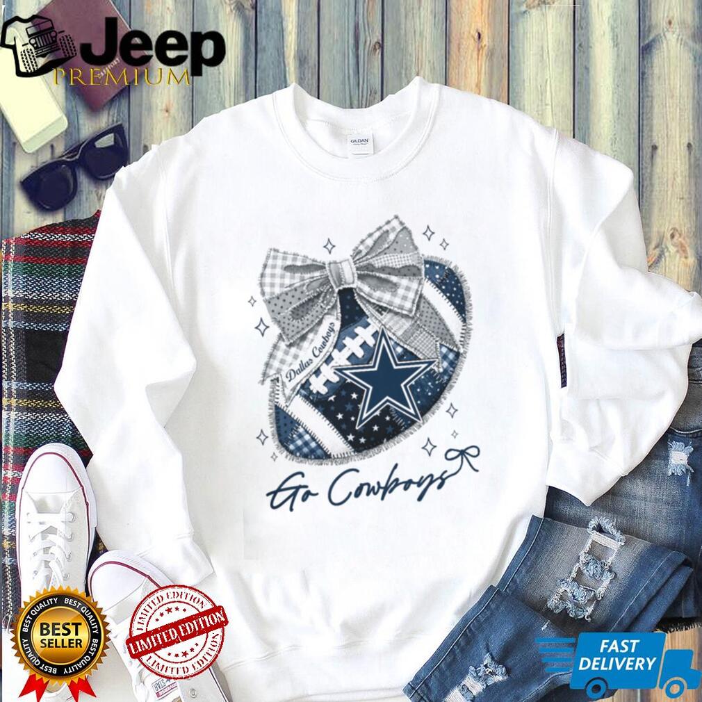 Dallas Cowboys Star Patchwork Bow Coquette T Shirt