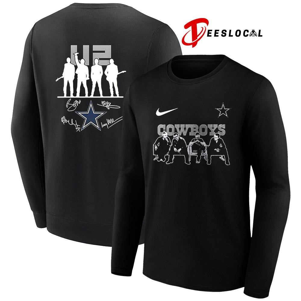 Dallas Cowboys x U2 band signature silhouette shirt