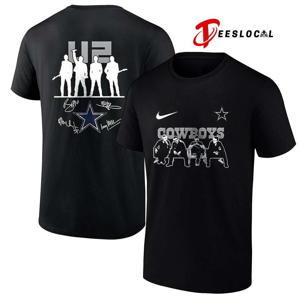 Dallas Cowboys x U2 band signature silhouette shirt