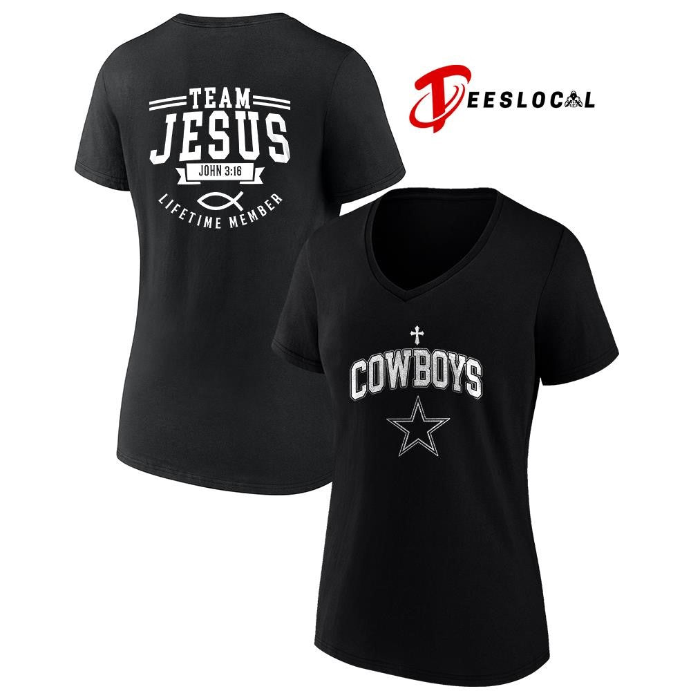 Dallas Cowboys x team Jesus lifetime member John 3 16 logo shirt