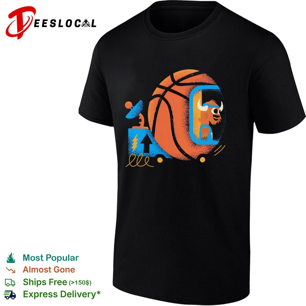Dallas Mavericks Buffalo Mascot Driving Basketball Satellite Retro Space Fun shirt
