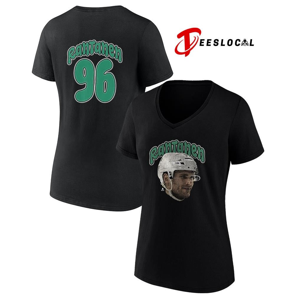 Dallas Stars Mikko Rantanen portrait name and number shirt
