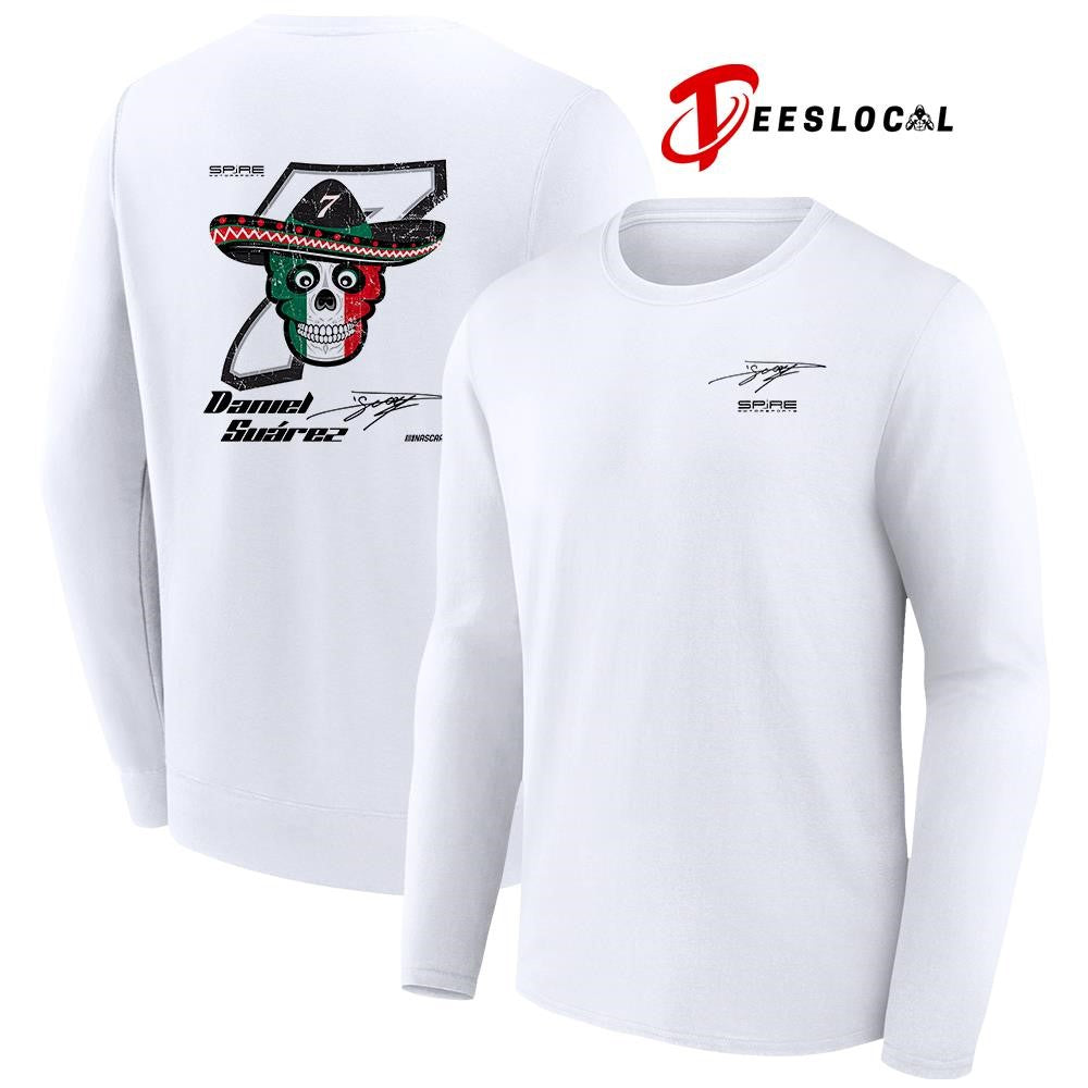 Daniel Suárez Spire Motorsports signature skull shirt