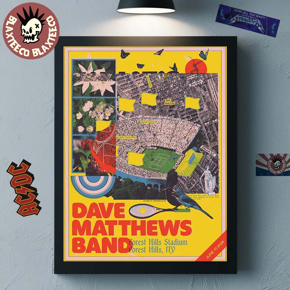 Dave Matthews Band Forest Hills New York 2026 Event Poster At Forest Hills Stadium On June 10 2026 Decor Poster Canvas