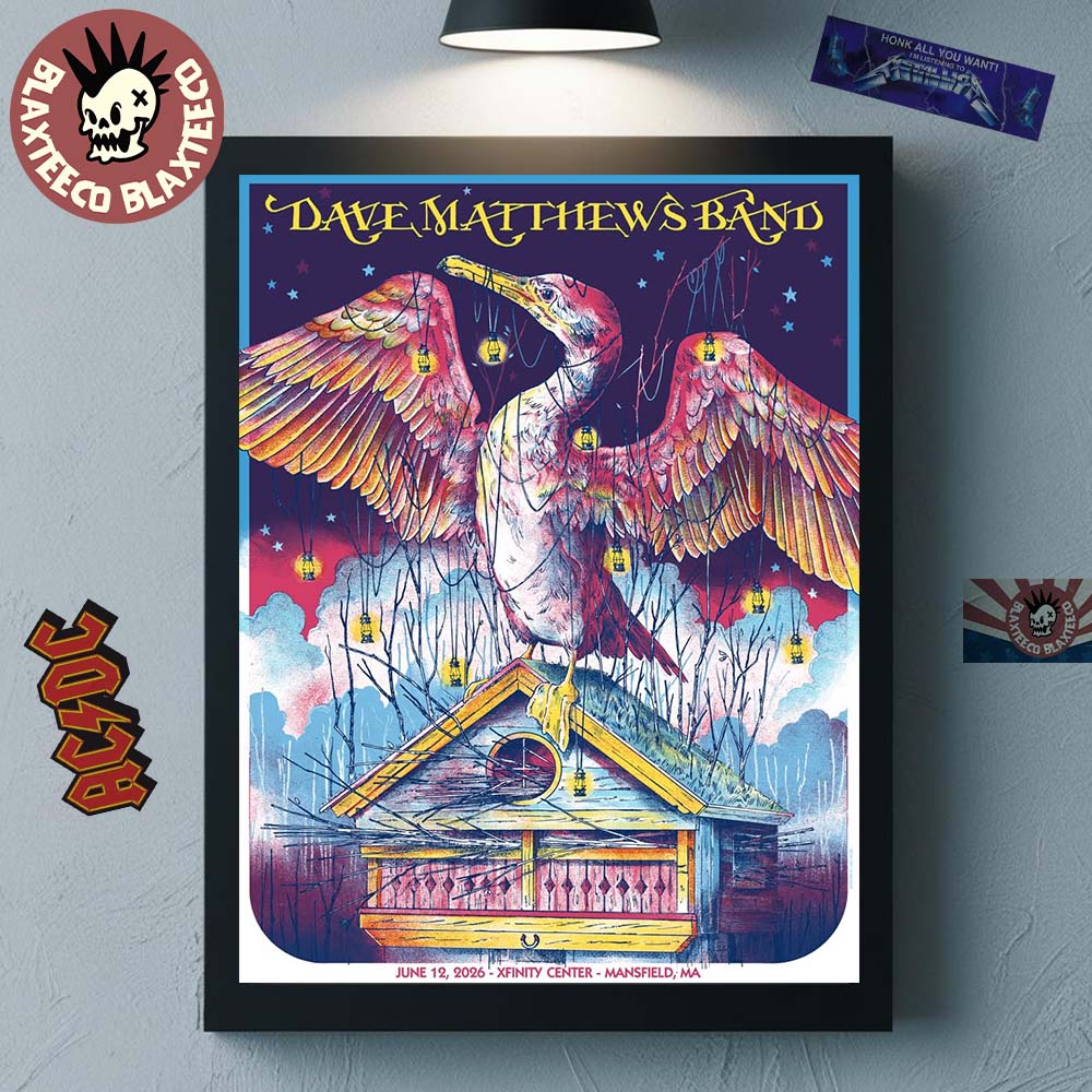 Dave Matthews Band Mansfield Massachusetts 2026 Event Poster At XFinity Center On June 12 2026 Home Decor Poster Canvas
