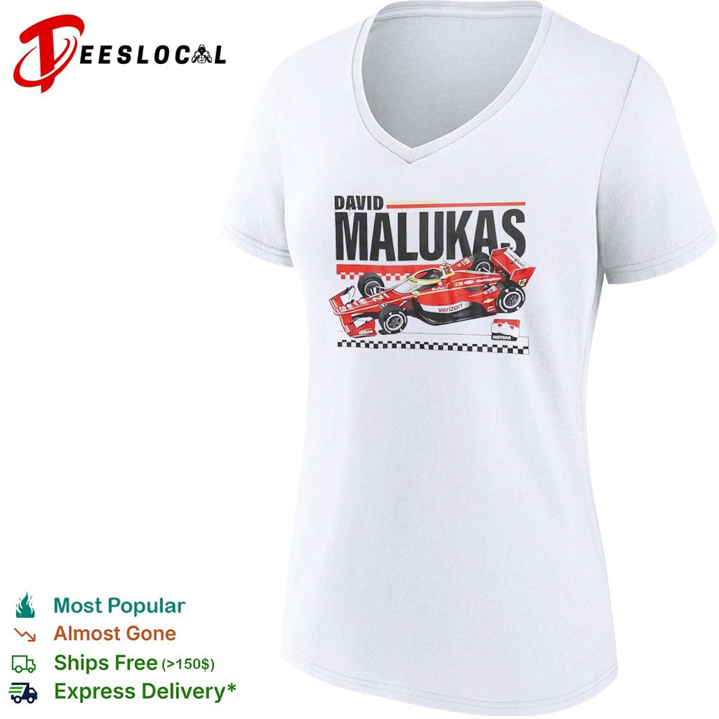 David Malukas Verizon IndyCar Series Team Penske No 12 Chevrolet Racing Car shirt