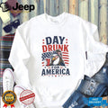 Day Drunk For America Eagle Sunglasses American Flag Patriotic T Shirt
