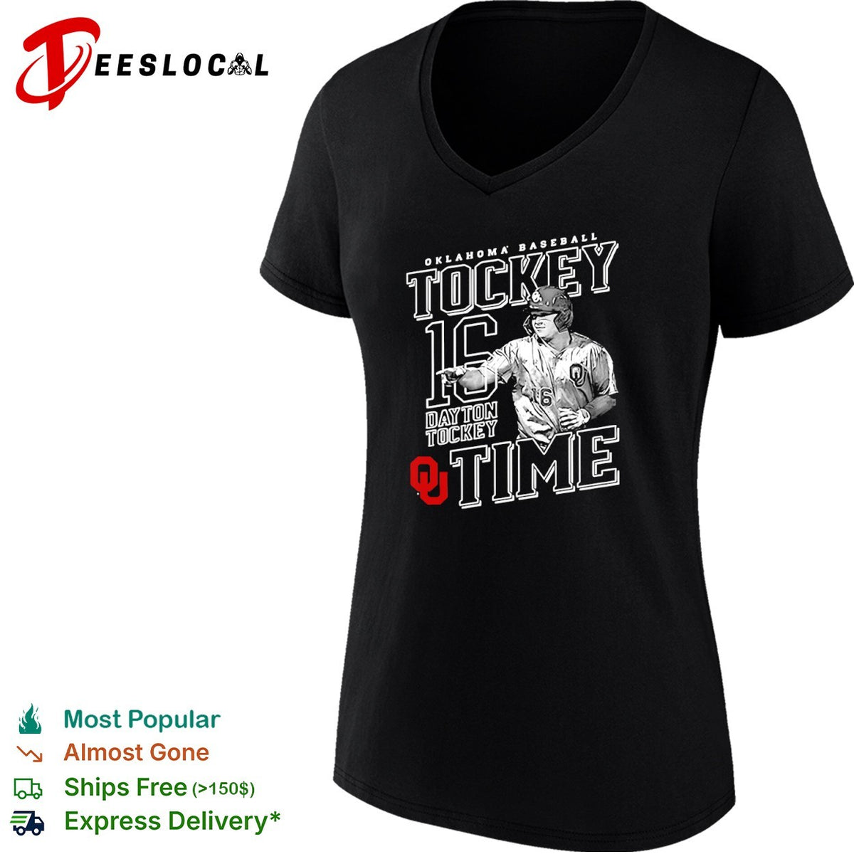 Dayton Tockey Oklahoma Sooners Baseball Tockey Time 16 shirt