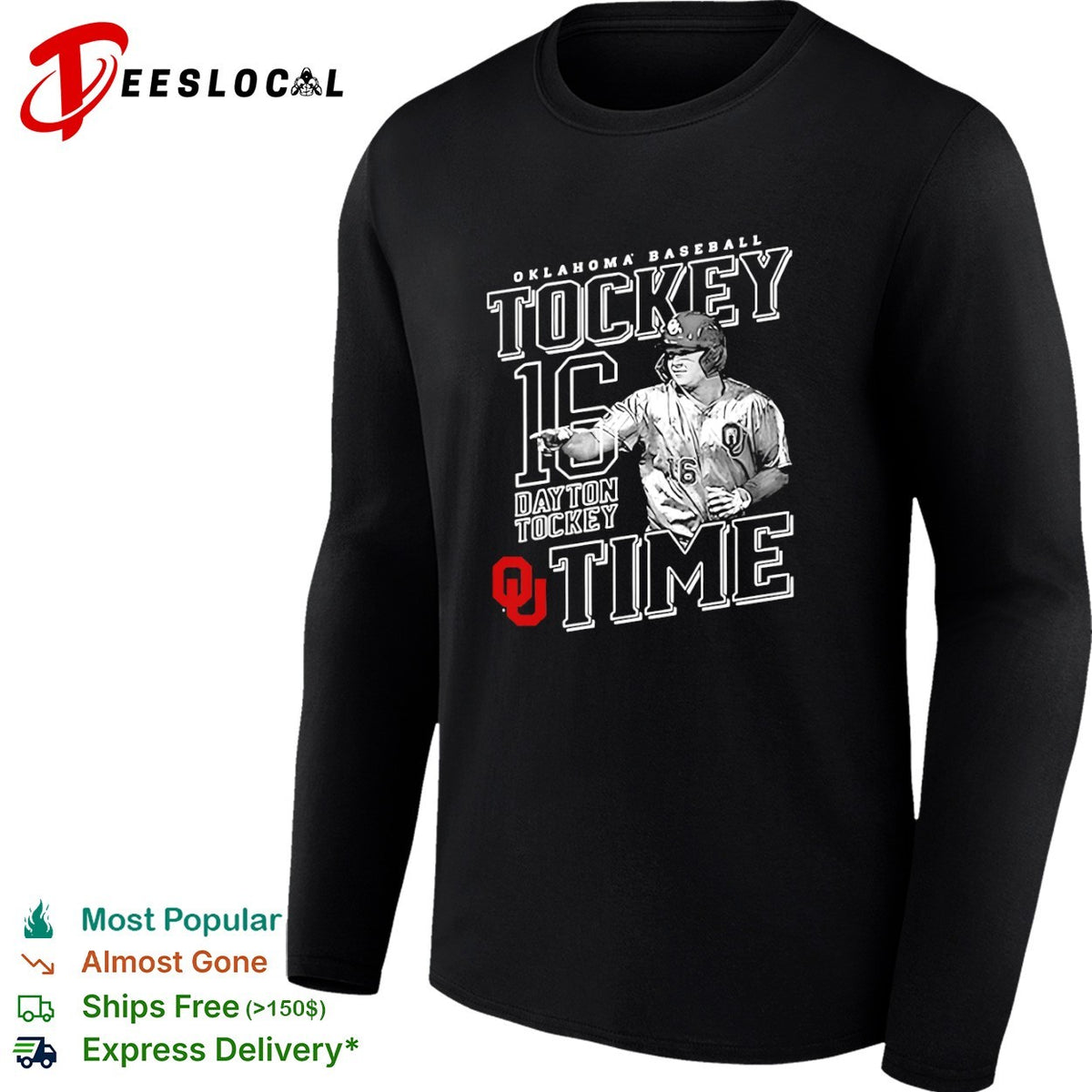 Dayton Tockey Oklahoma Sooners Baseball Tockey Time 16 shirt