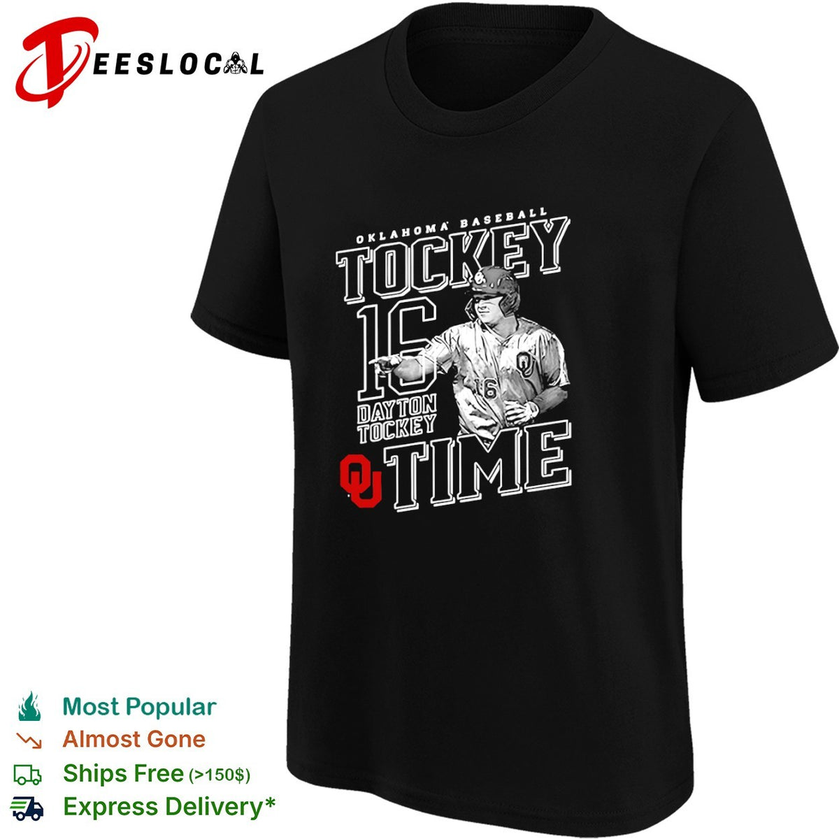 Dayton Tockey Oklahoma Sooners Baseball Tockey Time 16 shirt