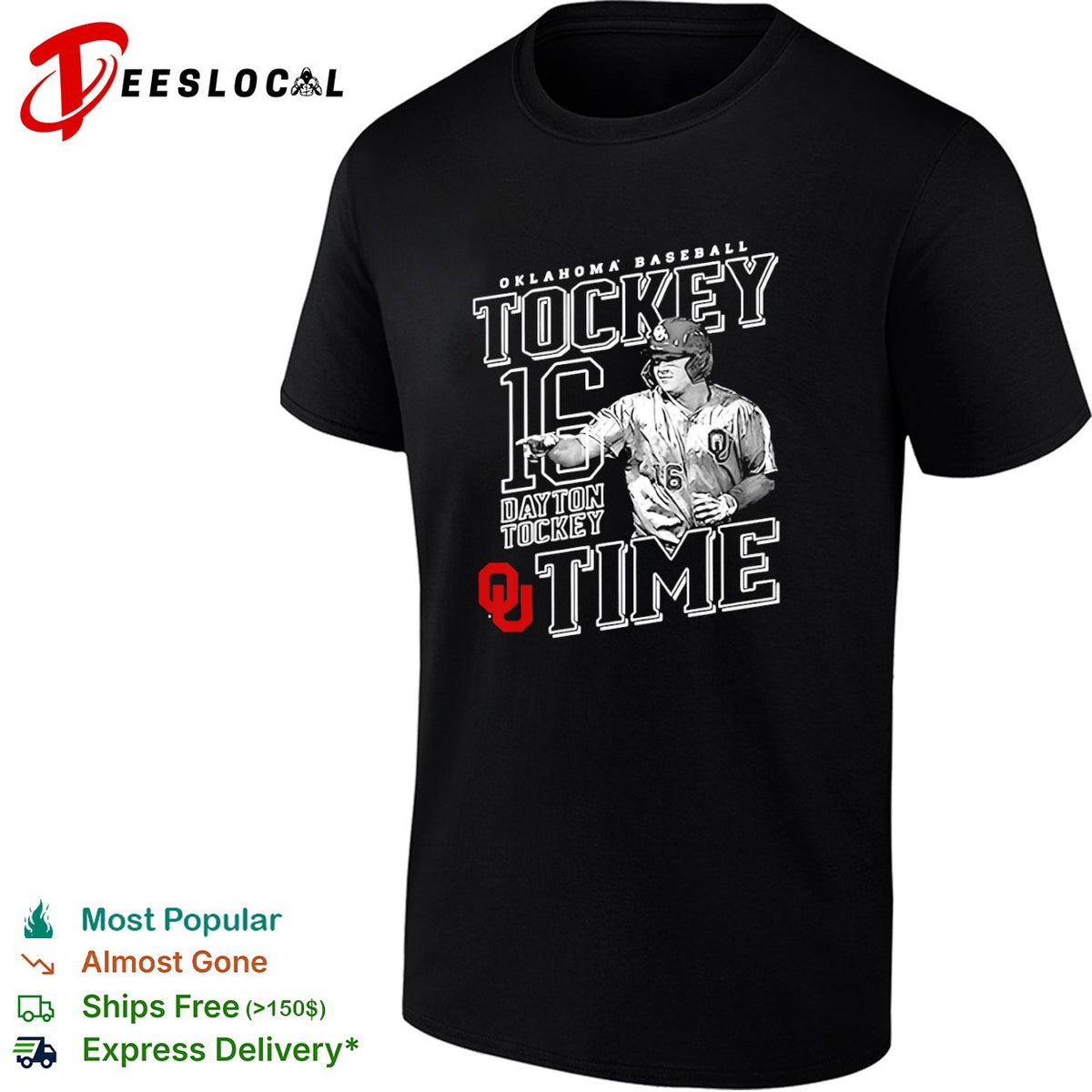 Dayton Tockey Oklahoma Sooners Baseball Tockey Time 16 shirt