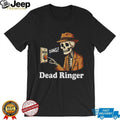 Dead Ringer Skeleton Pun Vintage Noir Detective T Shirt