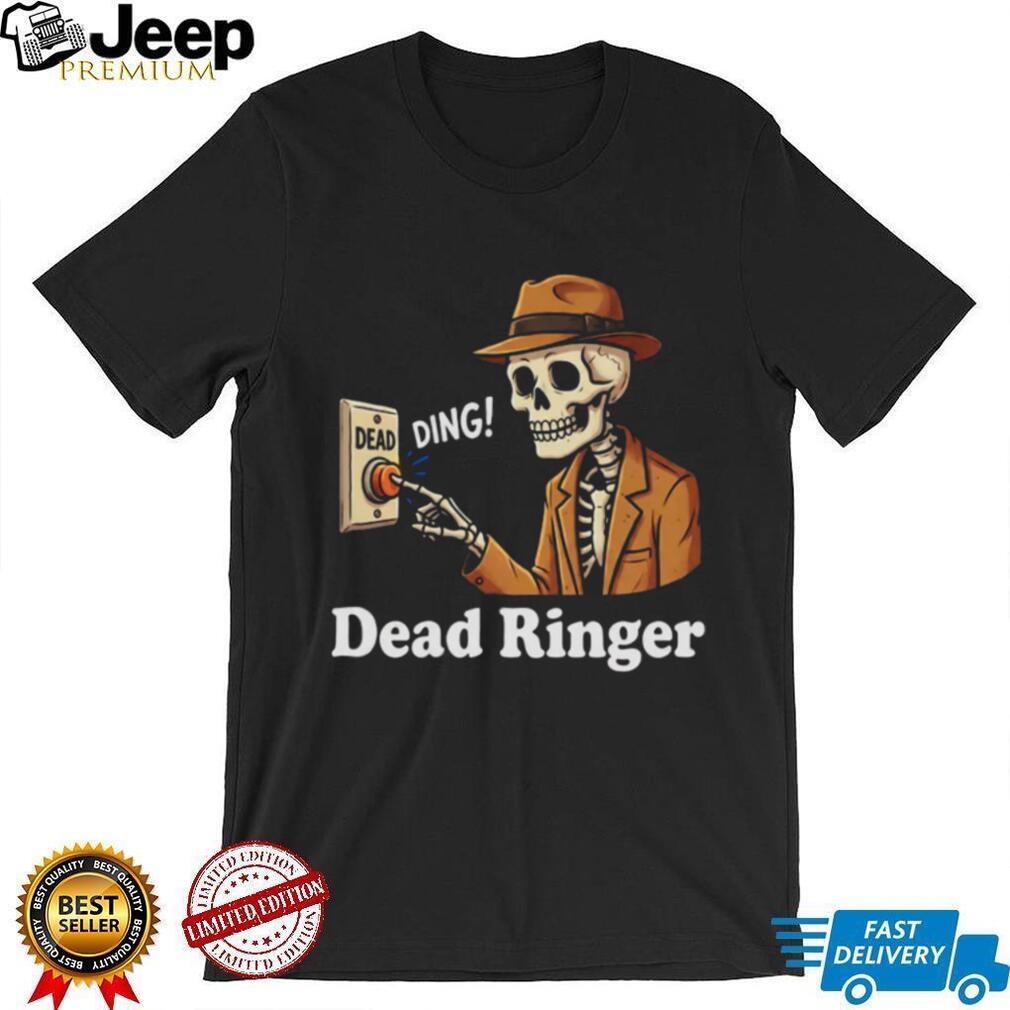 Dead Ringer Skeleton Pun Vintage Noir Detective T Shirt