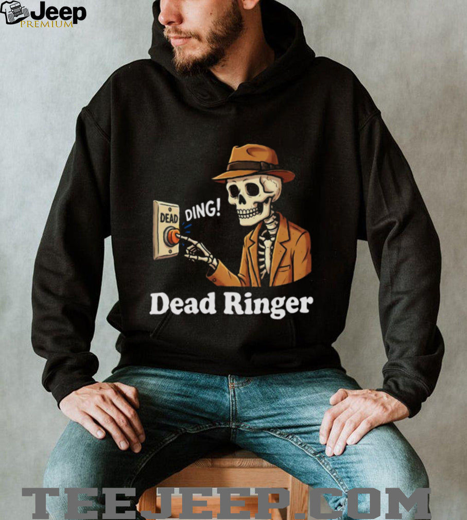 Dead Ringer Skeleton Pun Vintage Noir Detective T Shirt