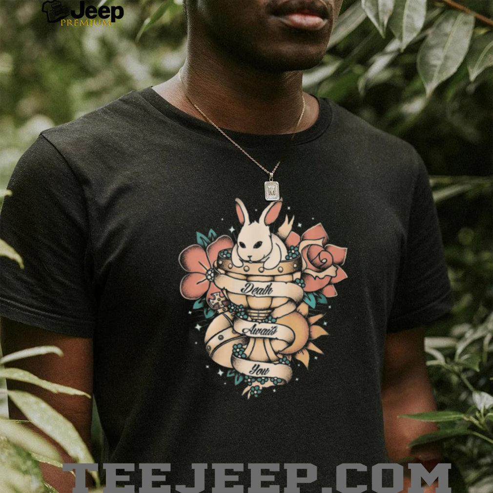 Death Awaits You Gothic Killer Bunny Tattoo Style T Shirt