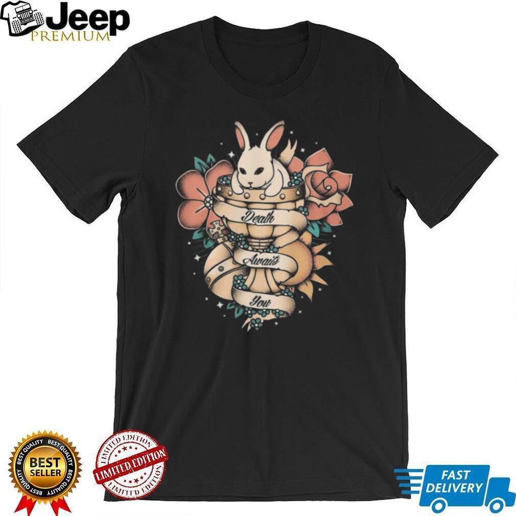 Death Awaits You Gothic Killer Bunny Tattoo Style T Shirt