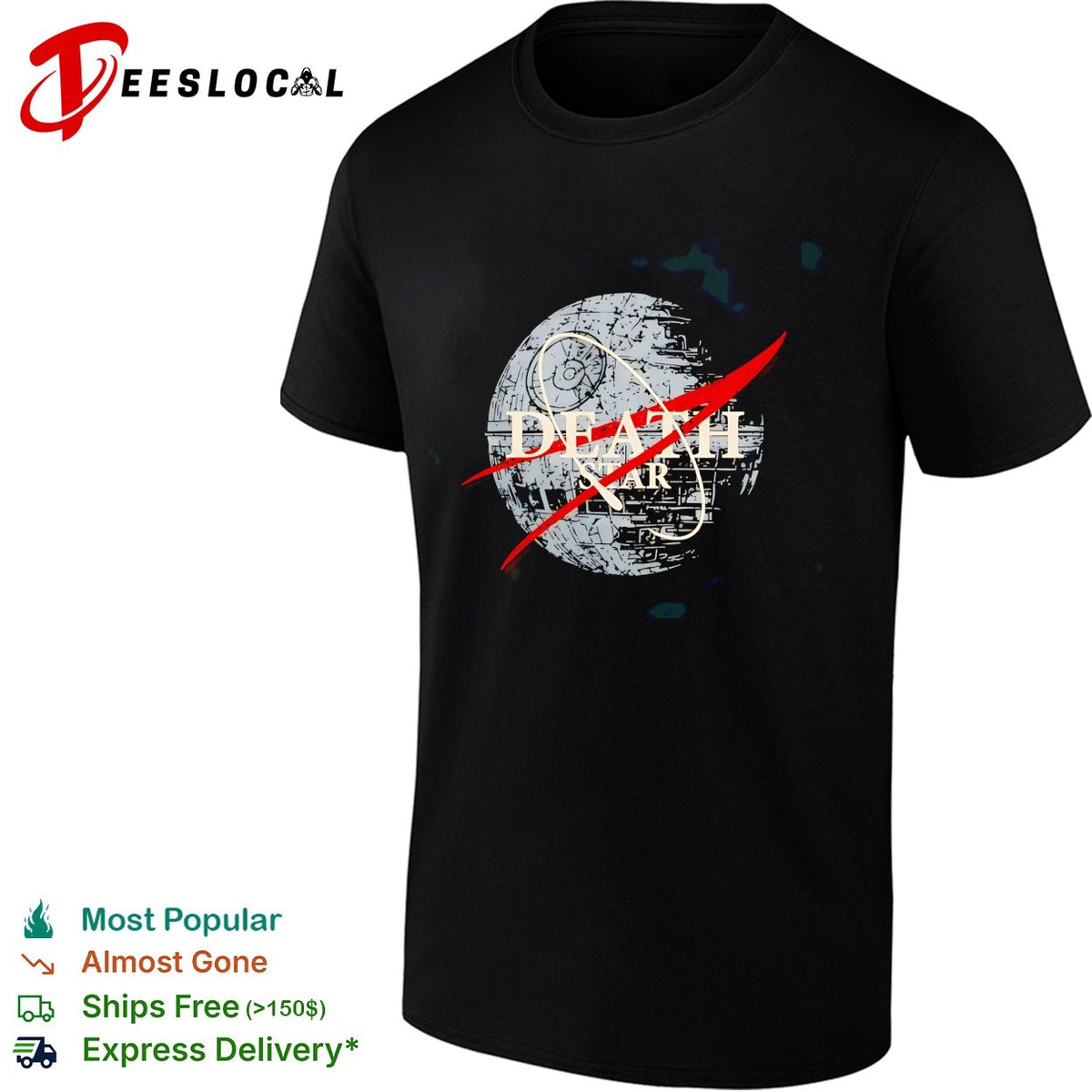 Death Star sci-fi NASA logo parody shirt