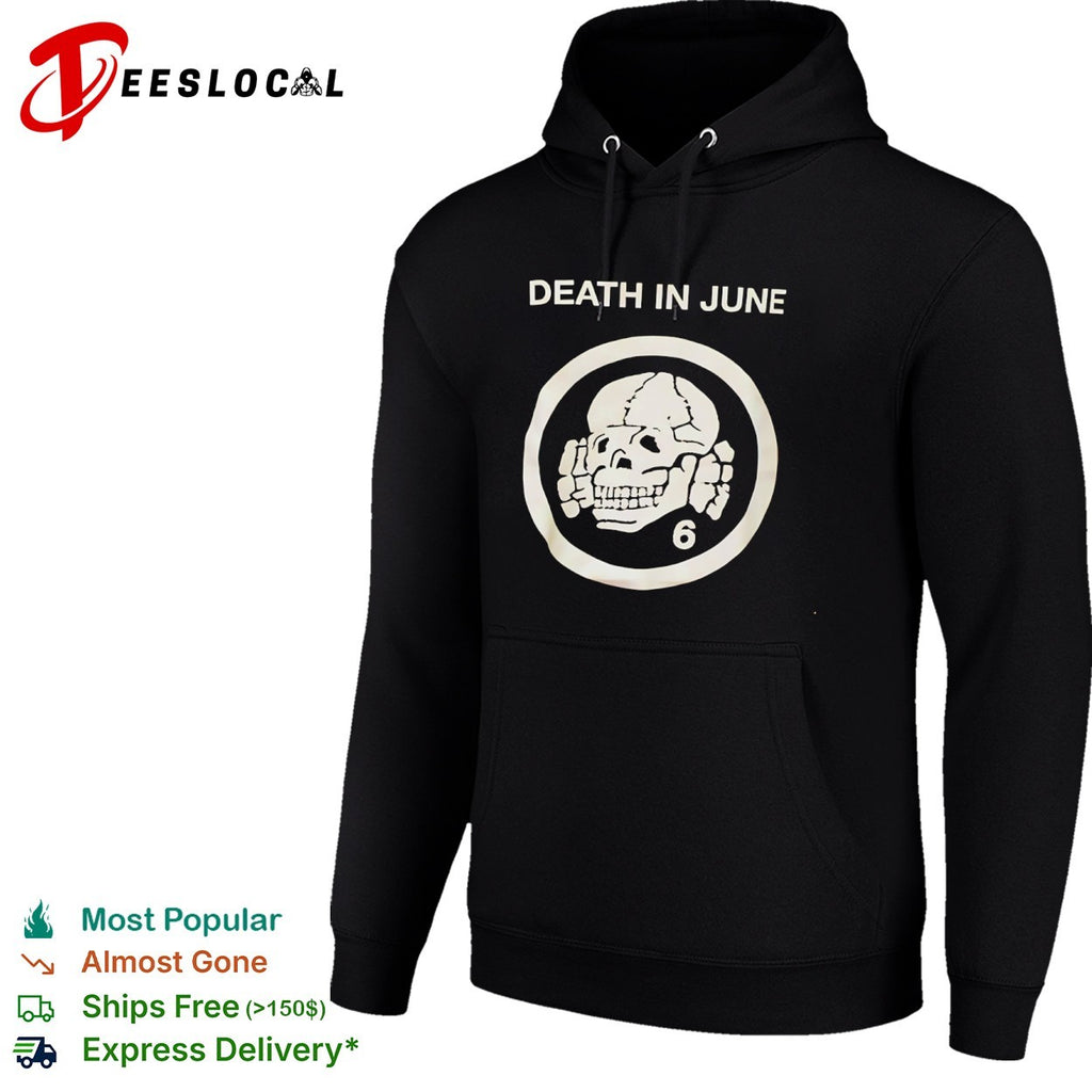 Death in June skull and crossbones logo with number 6 symbol shirt
