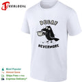 Decaf nevermore raven holding coffee mug Poe parody humor shirt