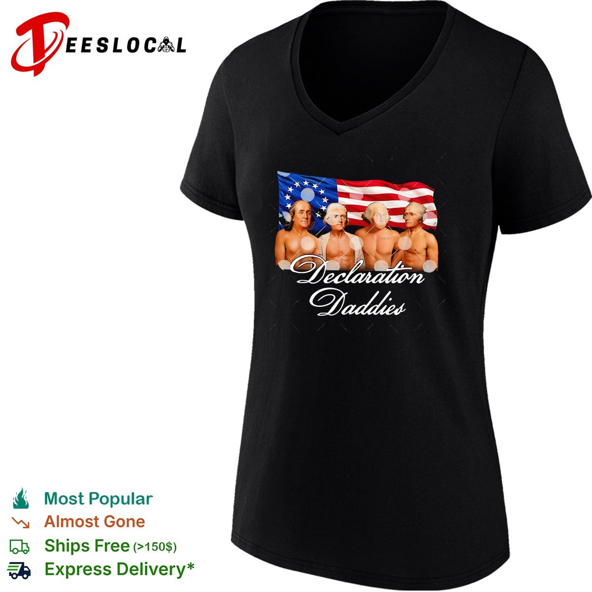 Declaration Daddies four founding fathers shirtless Betsy Ross flag patriotic shirt