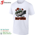 Deep cover security camera wrapped in orange and blue flowers funny graphic shirt