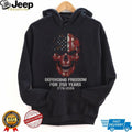 Defending Freedom For 250 Years 1776 2026 American Flag Skull T shirt