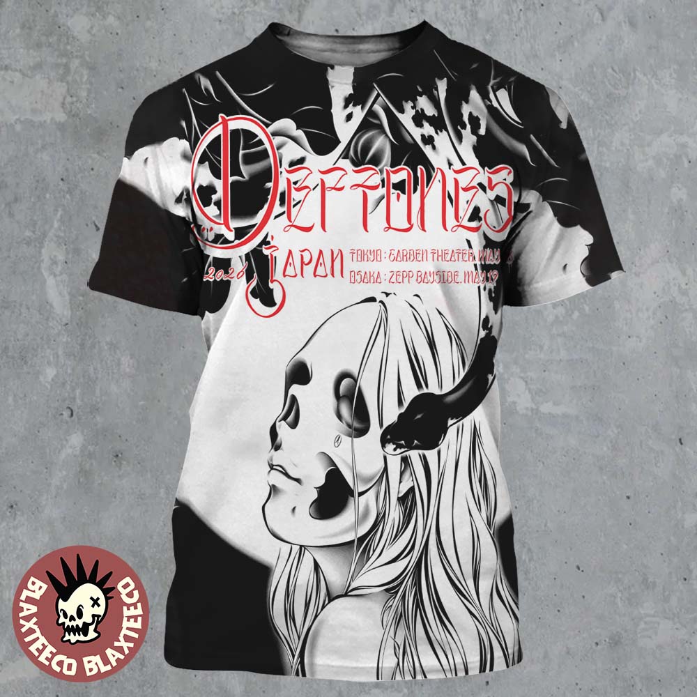 Deftones Japan Tour 2026 Tokyo And Osaka Event Poster All Over Print Shirt