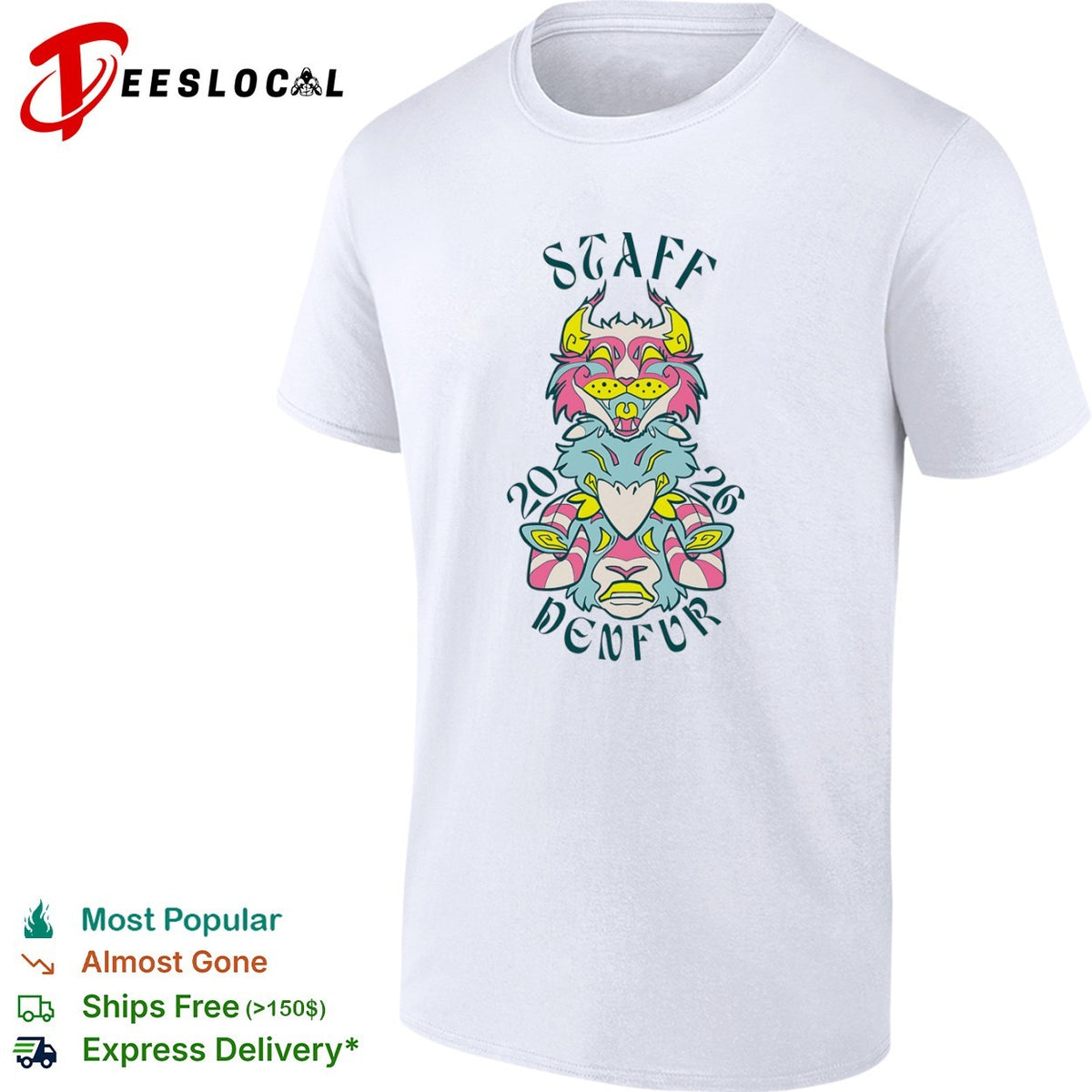 DenFur furry convention staff animal totem 2026 shirt