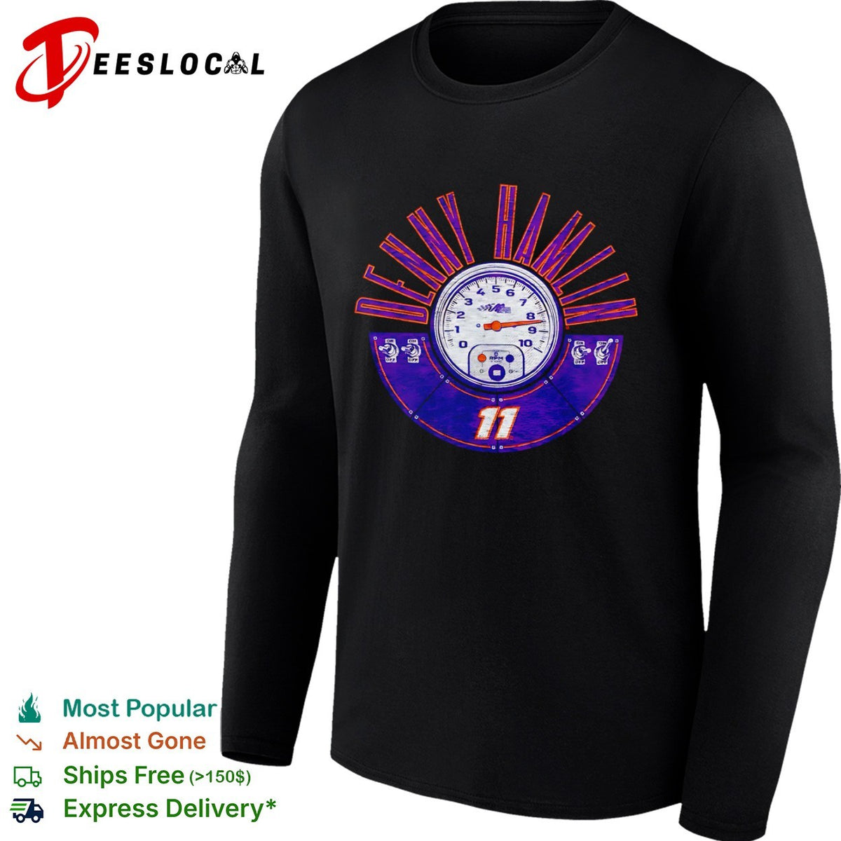 Denny Hamlin 11 Joe Gibbs Racing Nascar Cup Series Tachometer Racing Logo shirt