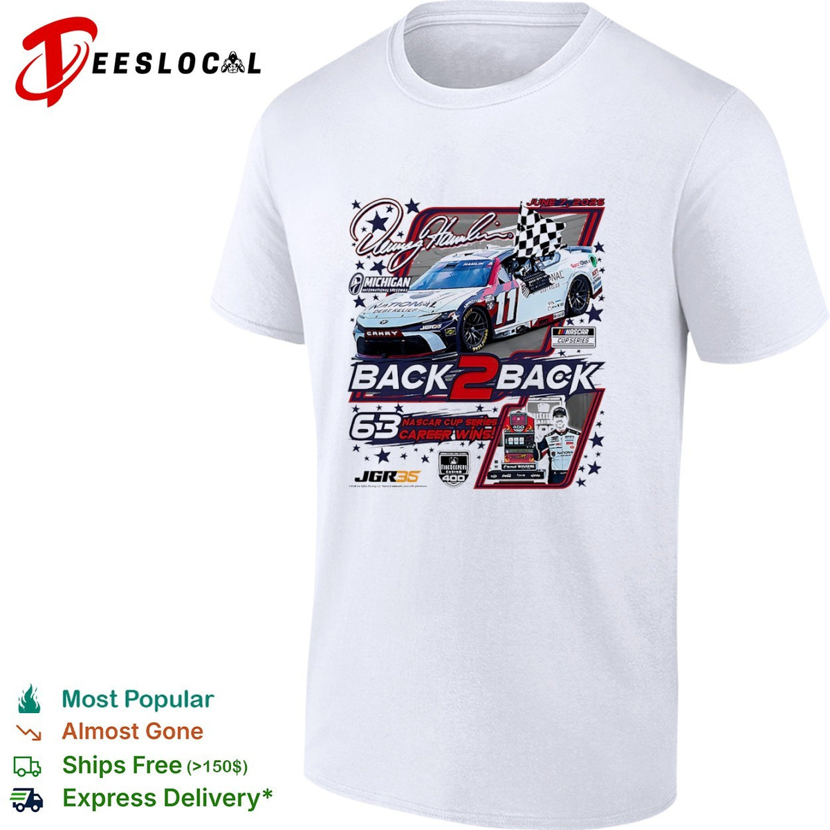 Denny Hamlin Joe Gibbs Racing NASCAR Cup Series Michigan International Speedway shirt